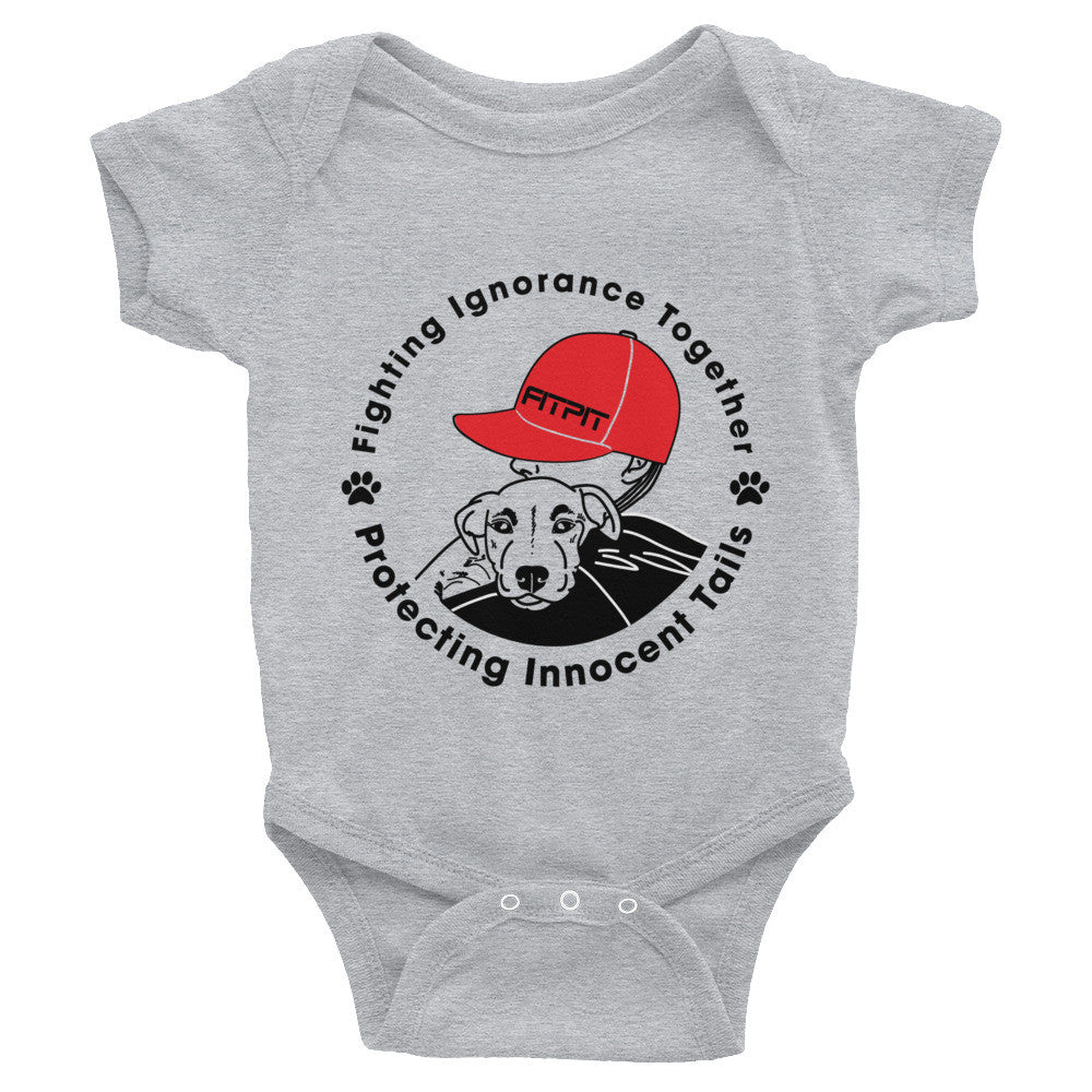 FITPITpup Front Black and Red Print Infant Bodysuit
