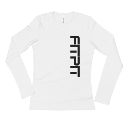 FITPIT Front/Back Paws w/Pink Ladies' Long Sleeve T-Shirt